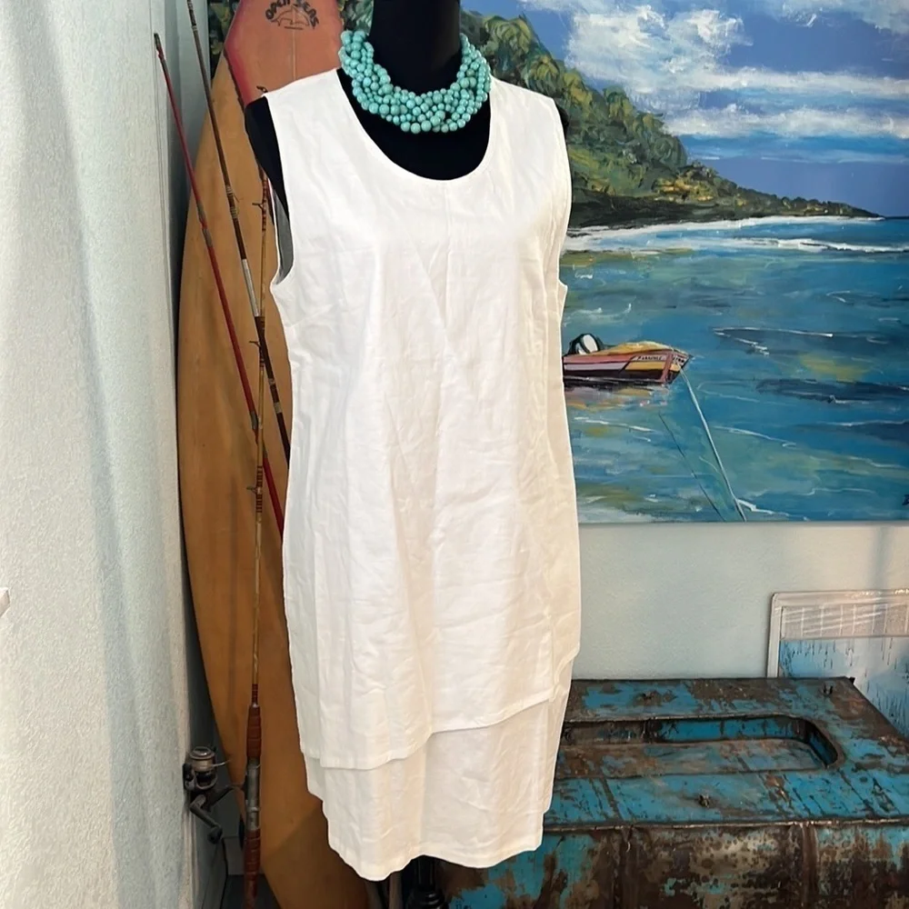 NWT,Charlie Paige,Soft,Linen-Blend,  Brunch & Beyond,Layered Bottom, Size M
